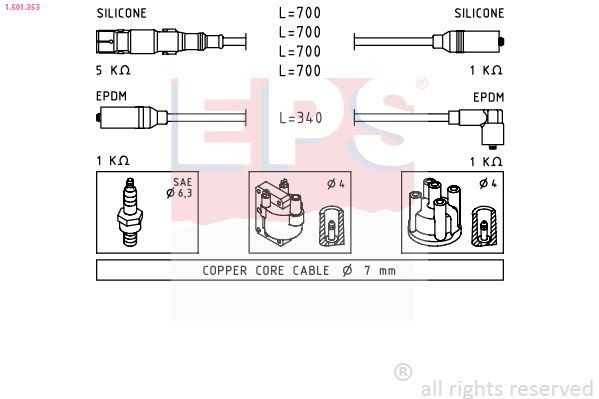EPS 1.501.353: Set cablaj aprinder Made in Italy - OE Equivalent
