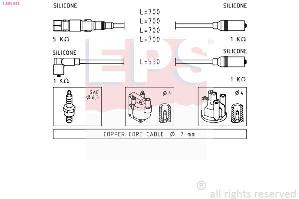 EPS 1.501.551: Süütesüsteemikomplekt Made in Italy - OE Equivalent