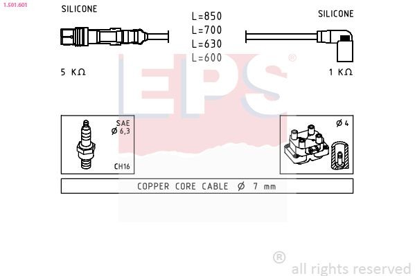 EPS 1.501.601: Süütesüsteemikomplekt Made in Italy - OE Equivalent