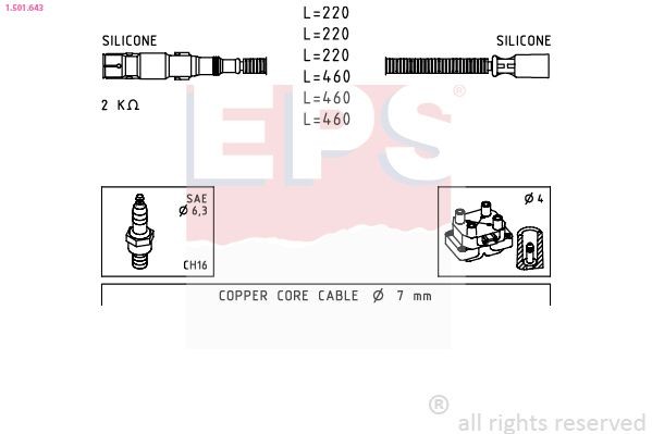 EPS 1.501.643: Augstsprieguma vadu komplekts Made in Italy - OE Equivalent