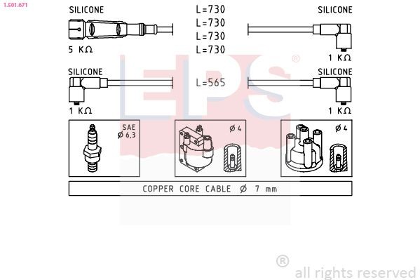 EPS 1.501.671: Süütesüsteemikomplekt Made in Italy - OE Equivalent