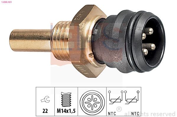 EPS 1.830.151: Andur, Jahutusvedeliku temp. M14x1,5, Made in Italy - OE Equivalent