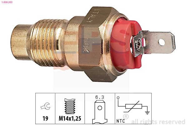 EPS 1.830.203: Andur, Jahutusvedeliku temp. M14x1,25, Made in Italy - OE Equivalent