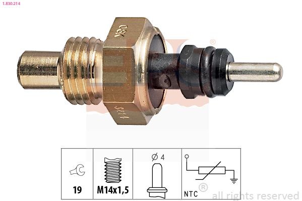 EPS 1.830.214: Andur, Jahutusvedeliku temp. M14x1,5, Made in Italy - OE Equivalent