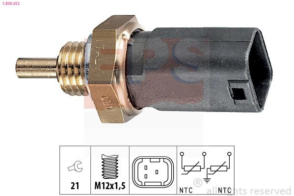 EPS 1.830.252: Andur, Jahutusvedeliku temp. M12x1,5, Made in Italy - OE Equivalent