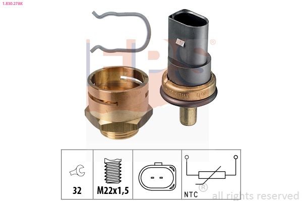EPS 1.830.278K: Andur, Jahutusvedeliku temp. M22x1,5, Made in Italy - OE Equivalent