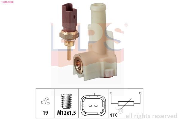 EPS 1.830.326K: Andur, Jahutusvedeliku temp. M12x1,5, Made in Italy - OE Equivalent