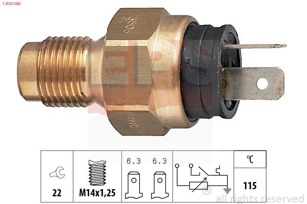 EPS 1.830.506: Andur, Jahutusvedeliku temp. M14x1,25, Made in Italy - OE Equivalent
