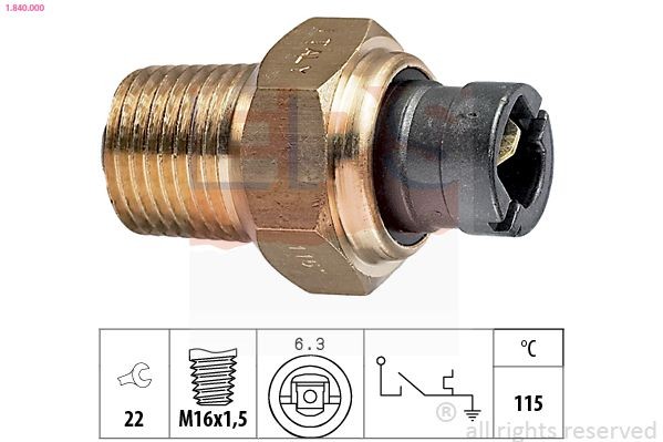 EPS 1.840.000: Temperatuurilüliti, jahutusvedeliku hoiatuslamp Made in Italy - OE Equivalent