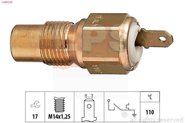 EPS 1.840.030: Temperatuurilüliti, jahutusvedeliku hoiatuslamp Made in Italy - OE Equivalent