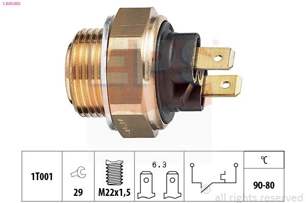 EPS 1.850.002: Temperatuurilülitus, radiaatorivent. Made in Italy - OE Equivalent