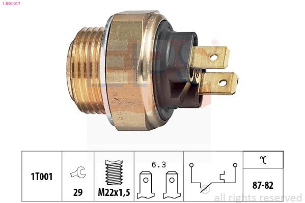 EPS 1.850.017: Temperatuurilülitus, radiaatorivent. Made in Italy - OE Equivalent