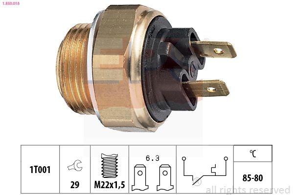 EPS 1.850.018: Temperatuurilülitus, radiaatorivent. Made in Italy - OE Equivalent