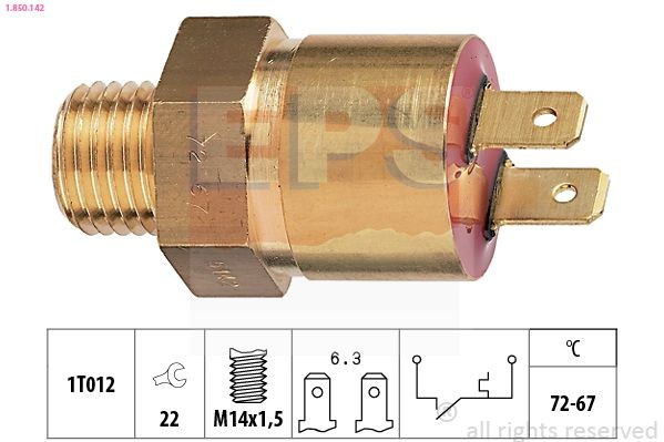 EPS 1.850.100: Comutator temperatura, ventilator radiator Made in Italy - OE Equivalent