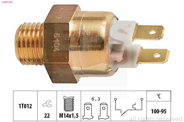EPS 1.850.104: Temperatuurilülitus, radiaatorivent. Made in Italy - OE Equivalent