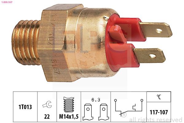 EPS 1.850.157: Temperatuurilülitus, radiaatorivent. Made in Italy - OE Equivalent