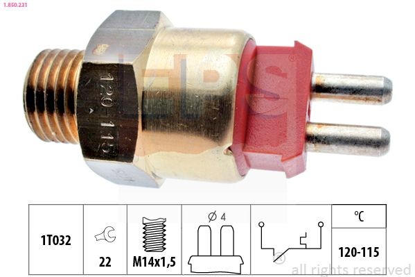 EPS 1.850.231: Temperatuurilülitus, radiaatorivent. Made in Italy - OE Equivalent