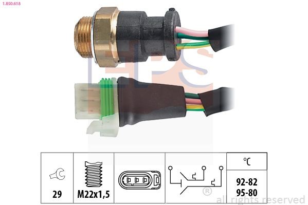 EPS 1.850.618: Comutator temperatura, ventilator radiator Made in Italy - OE Equivalent