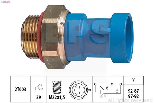 EPS 1.850.643: Temperatuurilülitus, radiaatorivent. Made in Italy - OE Equivalent