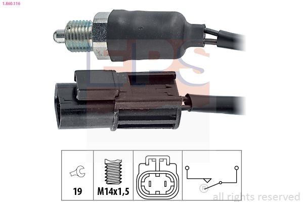 EPS 1.860.116: Lüliti, tagurdustuli Made in Italy - OE Equivalent