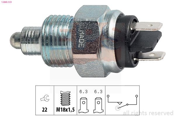 EPS 1.860.133: Lüliti, tagurdustuli Made in Italy - OE Equivalent