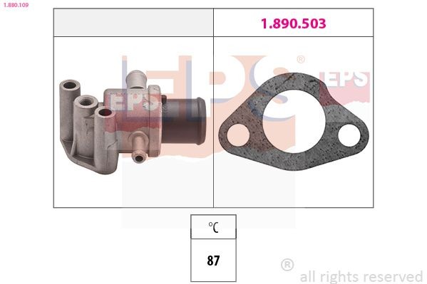 EPS 1.880.109: Termostaat, Jahutusvedelik 87°C, Made in Italy - OE Equivalent