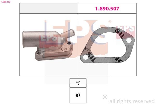EPS 1.880.163: Termostaat, Jahutusvedelik 87°C, Made in Italy - OE Equivalent