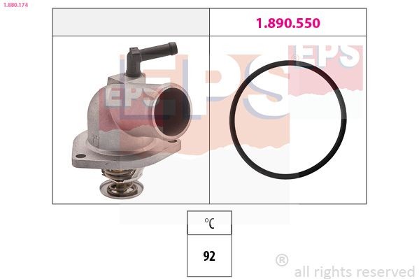 EPS 1.880.174: Termostaat, Jahutusvedelik 92°C, Made in Italy - OE Equivalent