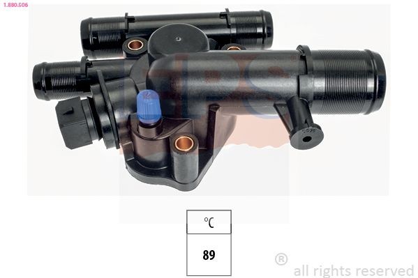 EPS 1.880.506: Termostaat, Jahutusvedelik 89°C, koos tihendiga, Made in Italy - OE Equivalent