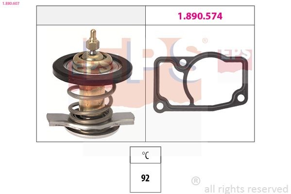 EPS 1.880.607: Termostaat, Jahutusvedelik 92°C, Made in Italy - OE Equivalent