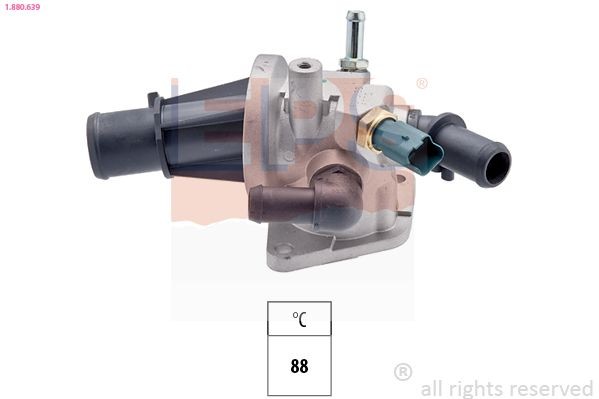 EPS 1.880.639: Termostaat, Jahutusvedelik 88°C, koos tihendiga, Made in Italy - OE Equivalent