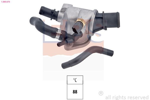 EPS 1.880.676: Termostaat, Jahutusvedelik 88°C, koos tihendiga, Made in Italy - OE Equivalent