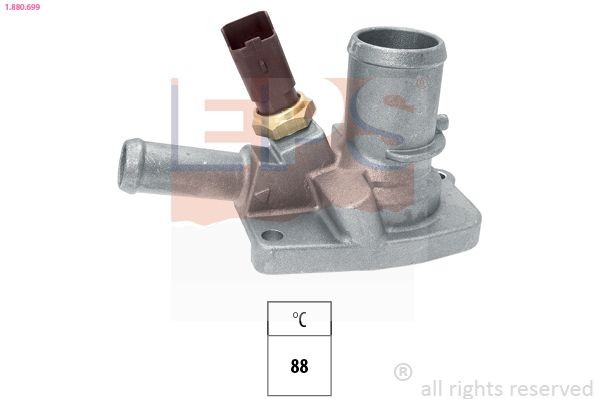 EPS 1.880.699: Termostaat, Jahutusvedelik 88°C, koos tihendiga, Made in Italy - OE Equivalent