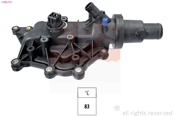 EPS 1.880.715: Termostaat, Jahutusvedelik 83°C, koos tihendiga, Made in Italy - OE Equivalent
