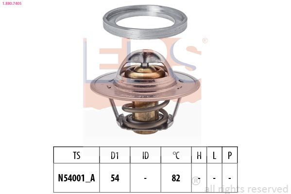 EPS 1.880.740S: Termostat, lichid racire 82°C, 54mm, fara etansare, Made in Italy - OE Equivalent