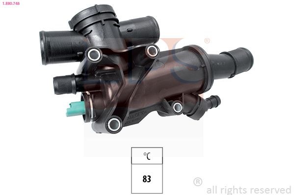 EPS 1.880.748: Termostaat, Jahutusvedelik 83°C, koos tihendiga, Made in Italy - OE Equivalent