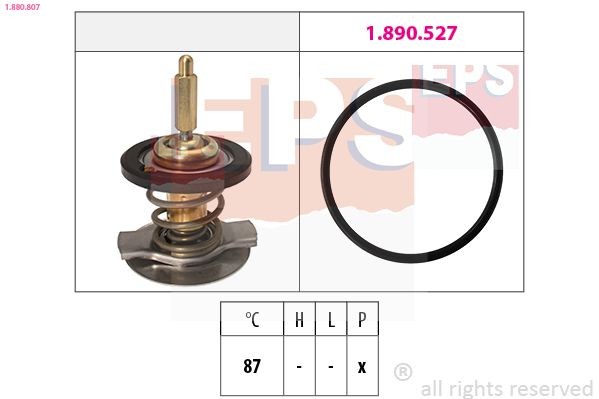EPS 1.880.807: Termostaat, Jahutusvedelik 87°C, Made in Italy - OE Equivalent