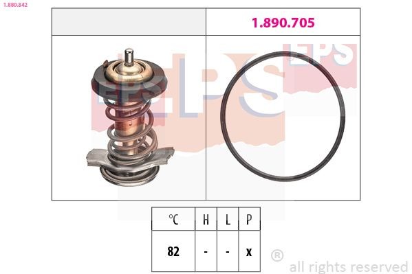EPS 1.880.842: Termostaat, Jahutusvedelik 82°C, Made in Italy - OE Equivalent