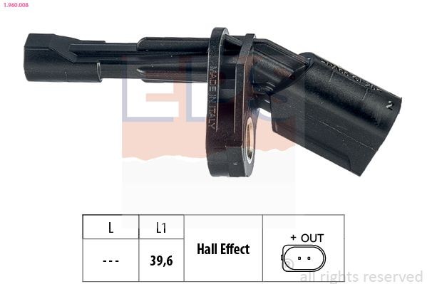 EPS 1.960.008: Jutiklis, rato greitis Made in Italy - OE Equivalent