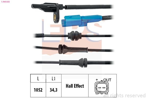 EPS 1.960.025: Jutiklis, rato greitis Made in Italy - OE Equivalent