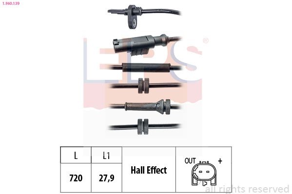 EPS 1.960.139: Sensore ABS Made in Italy - OE Equivalent