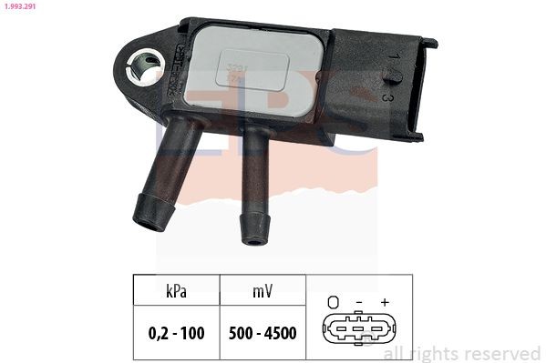 EPS 1.993.291: Õhusurveandur, ilma ühendusosadeta, ilma ühendustoruta, Made in Italy - OE Equivalent