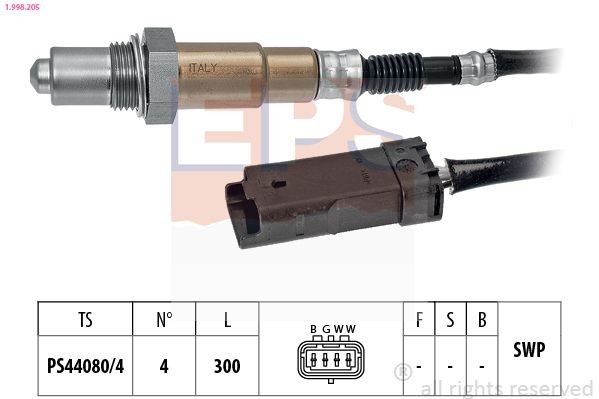 EPS 1.998.205: Lambda andur Made in Italy - OE Equivalent