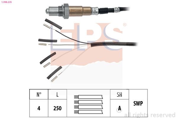 EPS 1.998.235: Lambda andur Made in Italy - OE Equivalent