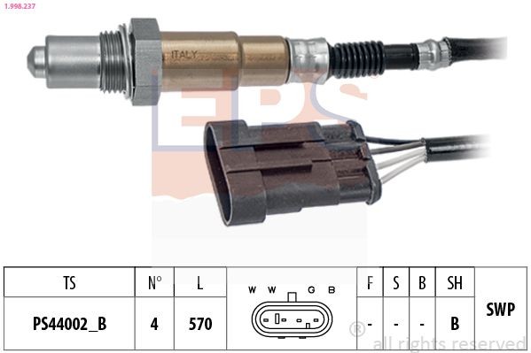 EPS 1.998.237: Lambda andur Made in Italy - OE Equivalent