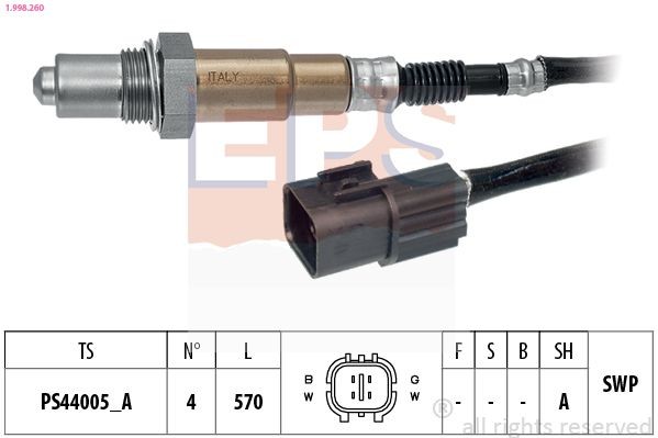 EPS 1.998.260: Lambda andur Made in Italy - OE Equivalent
