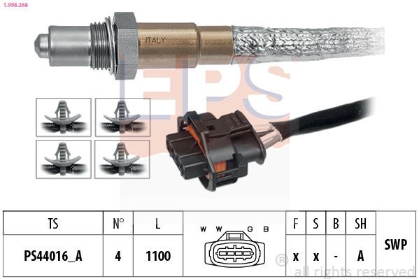 EPS 1.998.268: Lambda andur koos kinnitusmaterjaliga, Made in Italy - OE Equivalent
