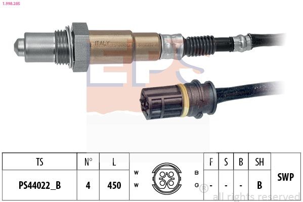 EPS 1.998.285: Lambda andur Made in Italy - OE Equivalent