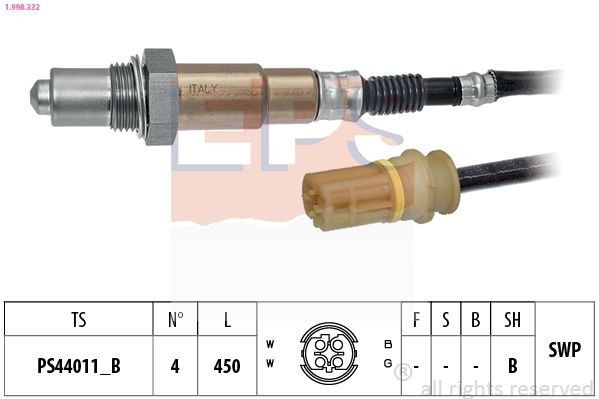 EPS 1.998.332: Lambda andur Made in Italy - OE Equivalent