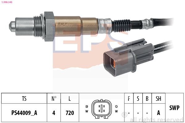 EPS 1.998.345: Lambda andur Made in Italy - OE Equivalent
